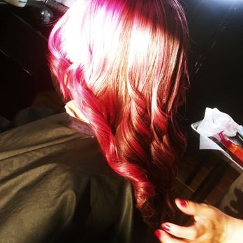 Vanidad Beauty Salon - Beautiful magenta in front and highlights throughout. Long layers and curtain bags - Hair Salons Near Me - San Jose, California Vanidad Beauty Salon - Beautiful magenta in front and highlights throughout. Long layers and curtain bags - Hair Salons Near Me - San Jose, California