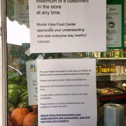 Monte Vista Food Center - Store capacity limit during COVID