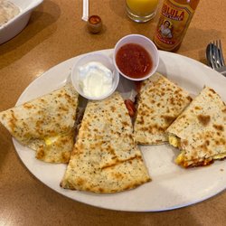 The Club House Restaurant - Breakfast quesadilla!  Huge!  Delicious