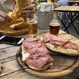 Panini and beer.