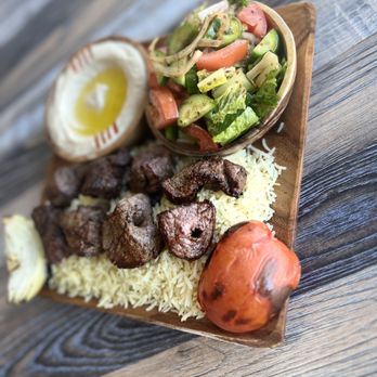 Damasquino - Beef filet mignon combo plate - Mediterranean Near Me - Glendora, California