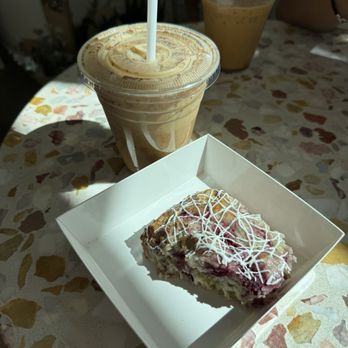Savor Coffee - White chocolate raspberry scone & Iced Pumpkin Spice Latte - Coffee & Tea Near Me - Las Vegas, Nevada