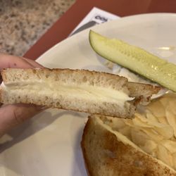The Silver Spoon Cafe - Smooth Grilled Cheese & Wedge w. chips @ Silver Spoon