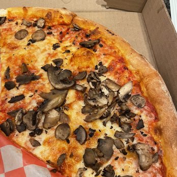 Ned's Pizza - Completely undercooked pizza with mushrooms not even close to cooked - Pizza Near Me - Ithaca, New York