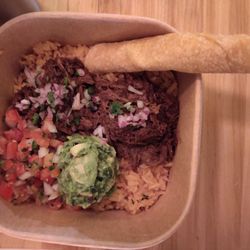 Sweetchilango - The birria plato without the black beans. I should say that I should've included the beans to my order.