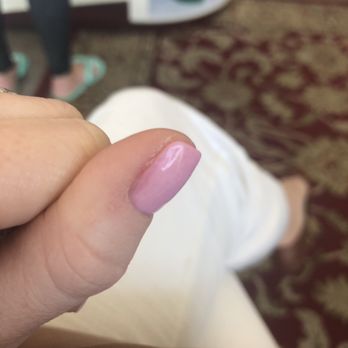 KB Nails - Hot pink edge, light pink rest of nail. Again, poor quality - Nail Salons Near Me - Sacramento, California KB Nails - Hot pink edge, light pink rest of nail. Again, poor quality - Nail Salons Near Me - Sacramento, California