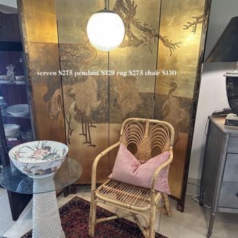 Bloomingdeals Fine Consignments - Gold screen , wicker mid century modern chair - Antiques Near Me - Baton Rouge, Louisiana Bloomingdeals Fine Consignments - Gold screen , wicker mid century modern chair - Antiques Near Me - Baton Rouge, Louisiana