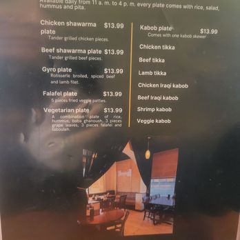 Baghdad Restaurant - Lunch menu - Middle Eastern Near Me - Denver, Colorado
