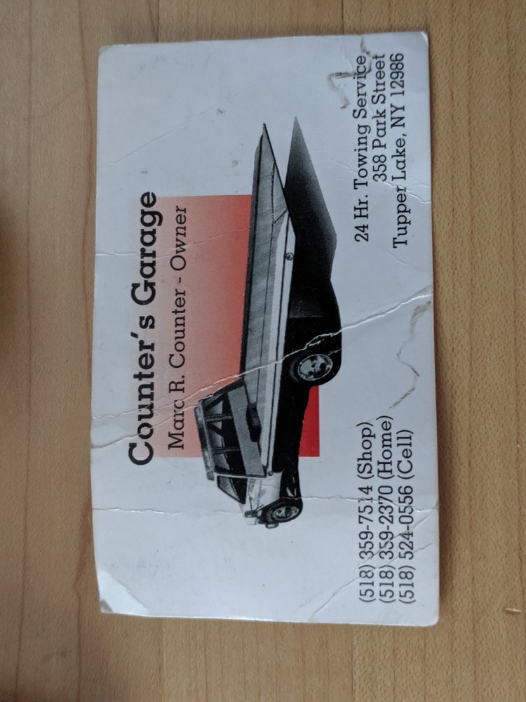 COUNTER’S GARAGE Updated August 2024 358 Park St, Tupper Lake, New