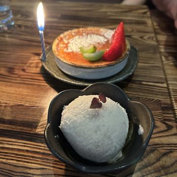 Temaki Den - Crème brûlée, Yuzu Black Pepper Sorbet - Sushi Bars Near Me - Denver, Colorado