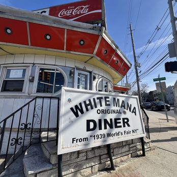 White Mana Diner - Corner facade - Burgers Near Me - Jersey City, New Jersey White Mana Diner - Corner facade - Burgers Near Me - Jersey City, New Jersey