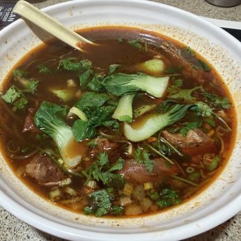 Mayan Bar & Noodle - Spicy Beef Noodle Soup (Popular) with Buckwheat noodle - Szechuan Near Me - Monrovia, California