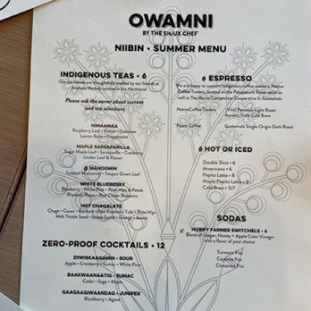 Owamni - Menu 07.04.24 - New American Near Me - Minneapolis, Minnesota
