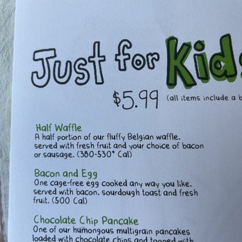 First Watch - Kids menu. - Breakfast & Brunch Near Me - Jacksonville, Florida