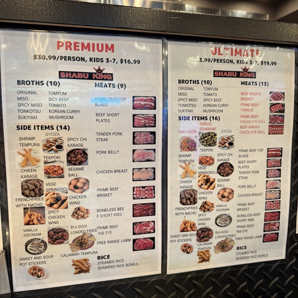 Shabu King - Menu as of 4/2026 - Buffets Near Me - Dublin, California Shabu King - Menu as of 4/2026 - Buffets Near Me - Dublin, California