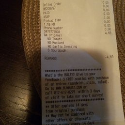 As you can see here it says no mustard