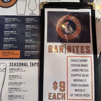 Bone Hook Brewing Company - Bar bite menu - Breweries Near Me - Naples, Florida