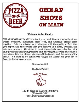 Cheap Shots On Main by null