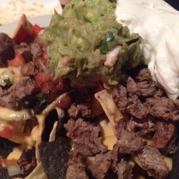 Fresh guacamole, pico de gallo, sour cream with a fine cut of marinated steak. Fresh guacamole, pico de gallo, sour cream with a fine cut of marinated steak.