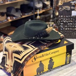 Serratelli Dark Green Beaver Hat with custom feather made by Stephanie. Serratelli Dark Green Beaver Hat with custom feather made by Stephanie.