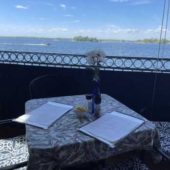 Bella's Bakery & Bistro - Our table overlooking St. Lawrence river and Grindstone Island... - New American Near Me - Clayton, New York Bella's Bakery & Bistro - Our table overlooking St. Lawrence river and Grindstone Island... - New American Near Me - Clayton, New York