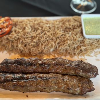 Oasis Restaurant  - Koobideh Kabob with cumin-spiced rice and cilantro dipping sauce (Oct 2025) - Afghan Near Me - Pleasanton, California