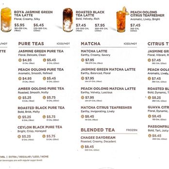 Chagee Modern Teahouse - Menu - Tea Rooms Near Me - Orange, California
