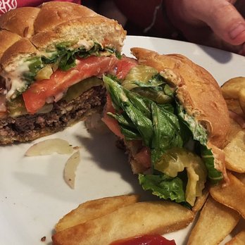 Christo's Cafe - Bacon cheeseburger with Swiss and well done fries. YUM! - Breakfast & Brunch Near Me - Orlando, Florida