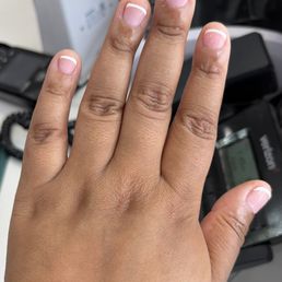 Fresh French nail manicure