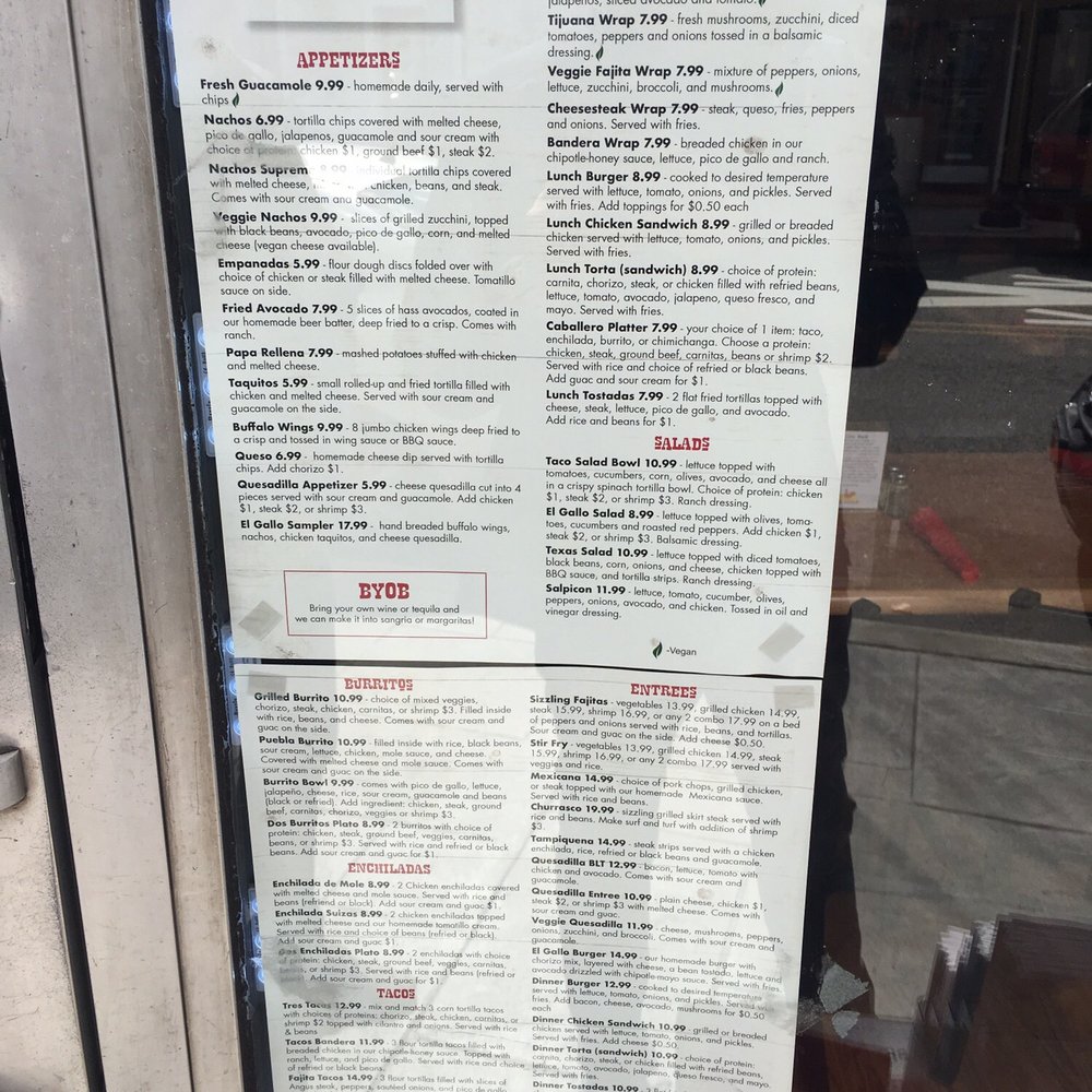 El Gallo - Menu! (March 2019) - Mexican Near Me - Hawthorne, New Jersey