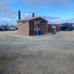 Restrooms with hand washing station outside.