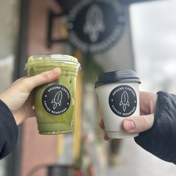 Ground Control Coffee Roasters - Matcha latte and flat white - Coffee Roasteries Near Me - Farmington, Michigan