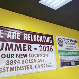 Relocating sign at the old Pho 79 location Relocating sign at the old Pho 79 location