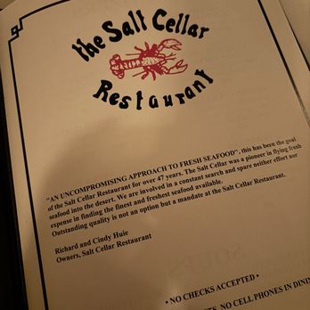 Salt Cellar - Menu cover - Seafood Near Me - Scottsdale, Arizona Salt Cellar - Menu cover - Seafood Near Me - Scottsdale, Arizona