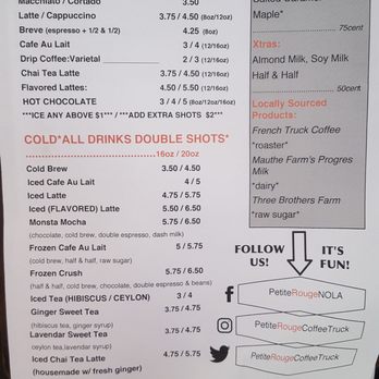 Petite Rouge Cafe - Menu as of 5/30/18 - Coffee & Tea Near Me - New Orleans, Louisiana Petite Rouge Cafe - Menu as of 5/30/18 - Coffee & Tea Near Me - New Orleans, Louisiana