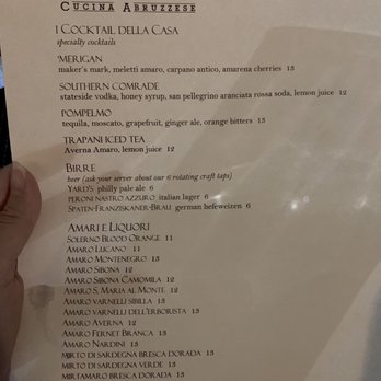 Le Virtu - 8/28/21 cocktail menu - Italian Near Me - Philadelphia, Pennsylvania