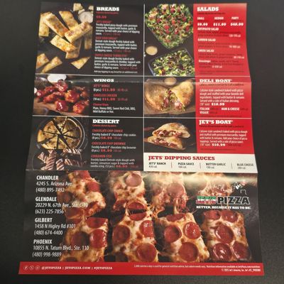 Menu photo 2 Jet's Pizza Phoenix, AZ
