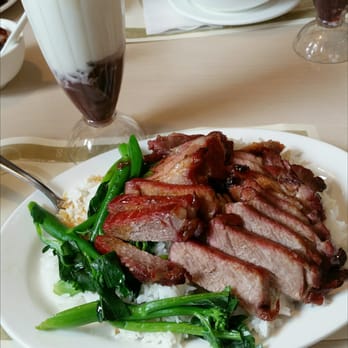 Congee Queen - Bbq pork rice with red bean slush - Chinese Near Me - Thornhill, Ontario