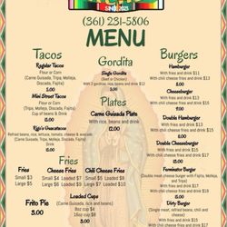 Garibaldis Kitchen - The Menu