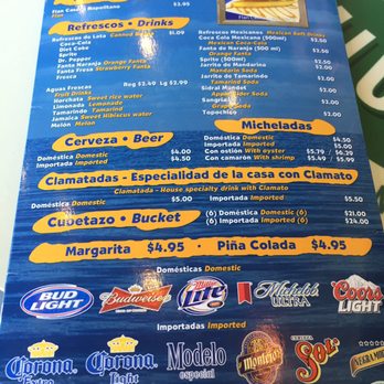 Ostionerias La Reyna - Drink Menu - Seafood Near Me - Houston, Texas