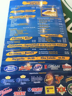 Menu photo 2 Ostionerias La Reyna Houston, TX