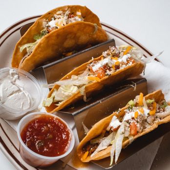 Al's Grill Spanish Food and Fried Chicken - Mexican Crispy Chicken Tacos with Pixo De gallo, Sour cream and Salsa - Breakfast & Brunch Near Me - Sayreville, New Jersey Al's Grill Spanish Food and Fried Chicken - Mexican Crispy Chicken Tacos with Pixo De gallo, Sour cream and Salsa - Breakfast & Brunch Near Me - Sayreville, New Jersey