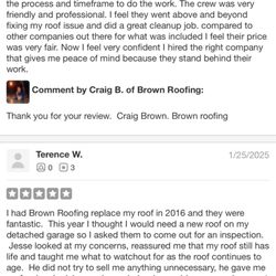 Brown Roofing - almost 300 reviews that don't show