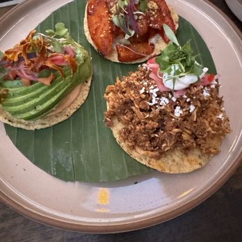 Dahlia Tapas Tequila & Wine - Tostadas - avocado, roasted carrot, and chicken tinga - Tapas Bars Near Me - Phoenix, Arizona Dahlia Tapas Tequila & Wine - Tostadas - avocado, roasted carrot, and chicken tinga - Tapas Bars Near Me - Phoenix, Arizona