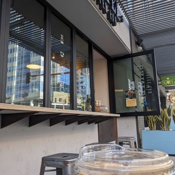 Cartel Roasting - Small outdoor seating area and walk-up window. Good Coffee - Coffee & Tea Near Me - Phoenix, Arizona