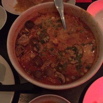 Am Thai Bistro - Tom Yum soup. Bowl was huge. Sorry for bad lighting. - Thai Near Me - Brooklyn, New York