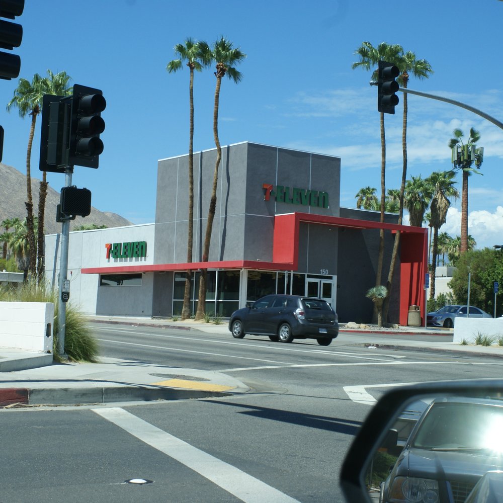 Cool lookin 7-Eleven, action shot.