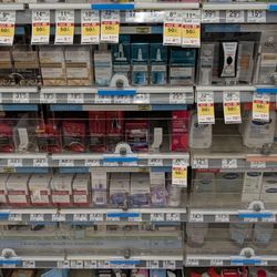 Walgreens - Several brands in the women section locked up.