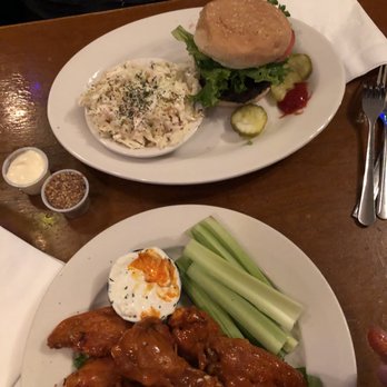 Old Town Bar & Restaurant - Buffalo Chicken Wings Hamburger with Cole Slaw - American Near Me - New York, New York