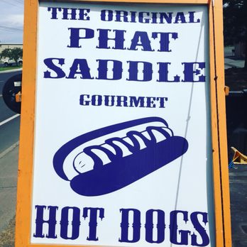 The Phat Saddle - a hot dog sign - Food Stands Near Me - Redmond, Oregon The Phat Saddle - a hot dog sign - Food Stands Near Me - Redmond, Oregon